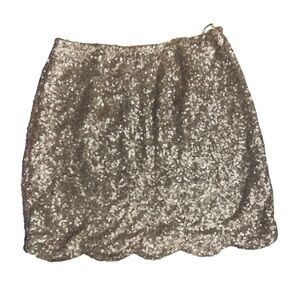 TOBI Gold Sequined Mini Skirt Size XS